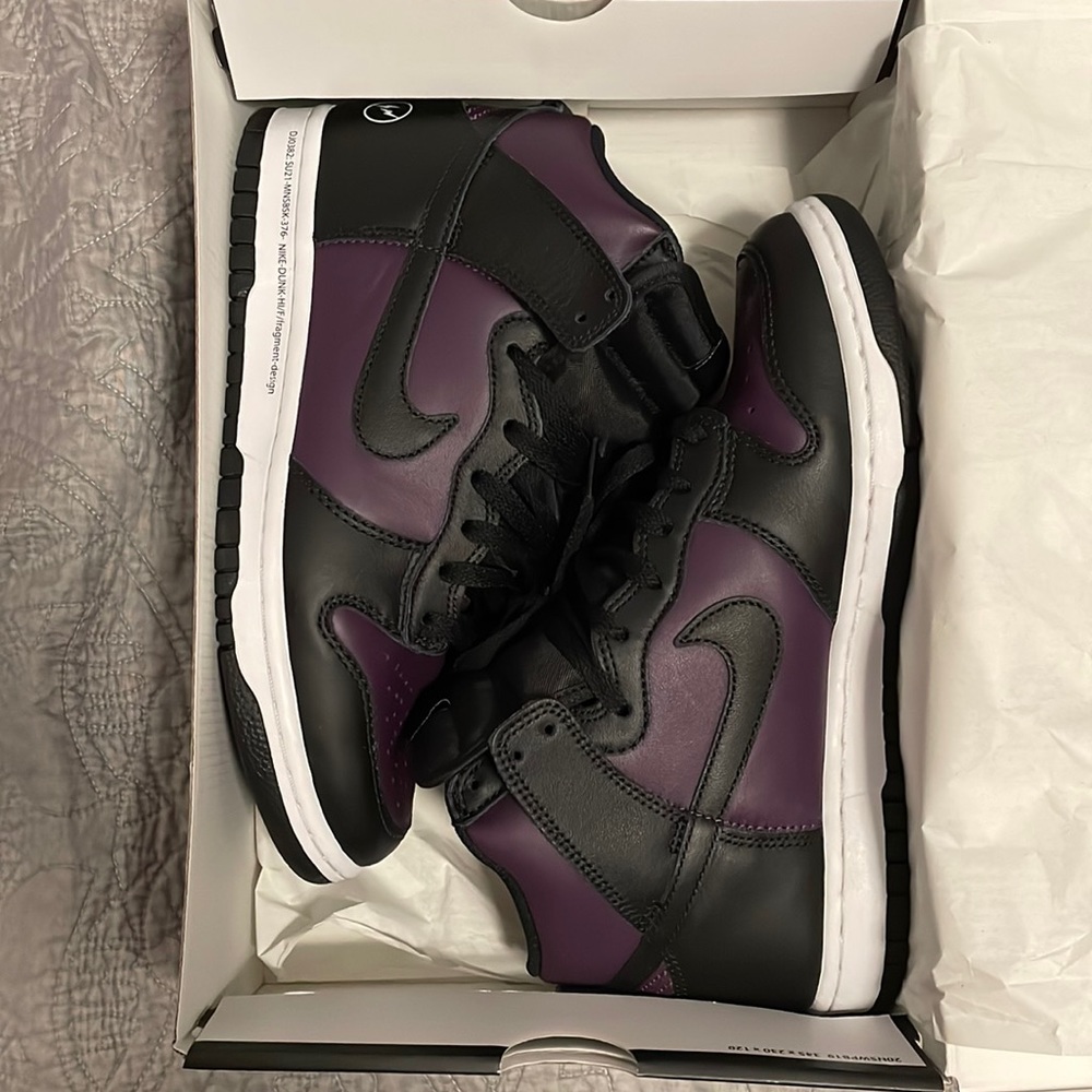 Worn once- Nike high top fragment dunks